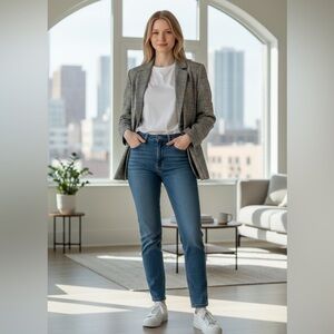 Steve Madden Prince of Wales Plaid Tailored blazer size XL